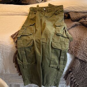 Zara Khaki Utility Cargo Pants